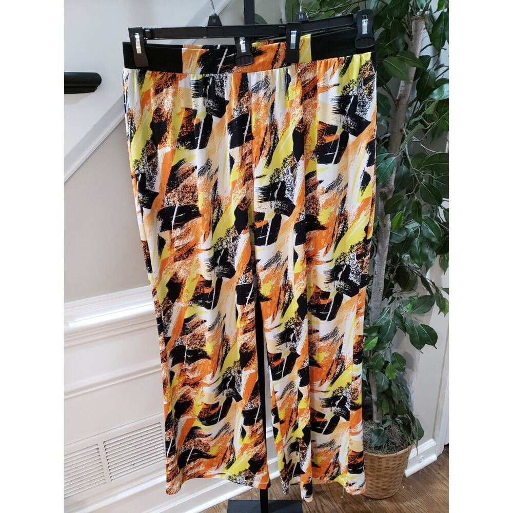 Cato Womens Multicolor Polyester Casual Elastic Waist Wide Leg Pants Size 18/20W